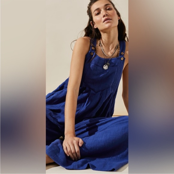 Free-est Sun-Drenched Overall in True Blue size small - Picture 3 of 12